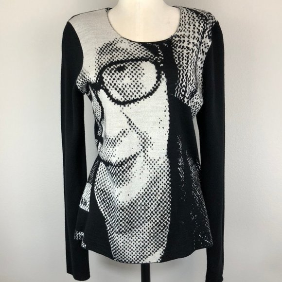Junya Watanabe Pop-Art Intarsia Portrait Sweater